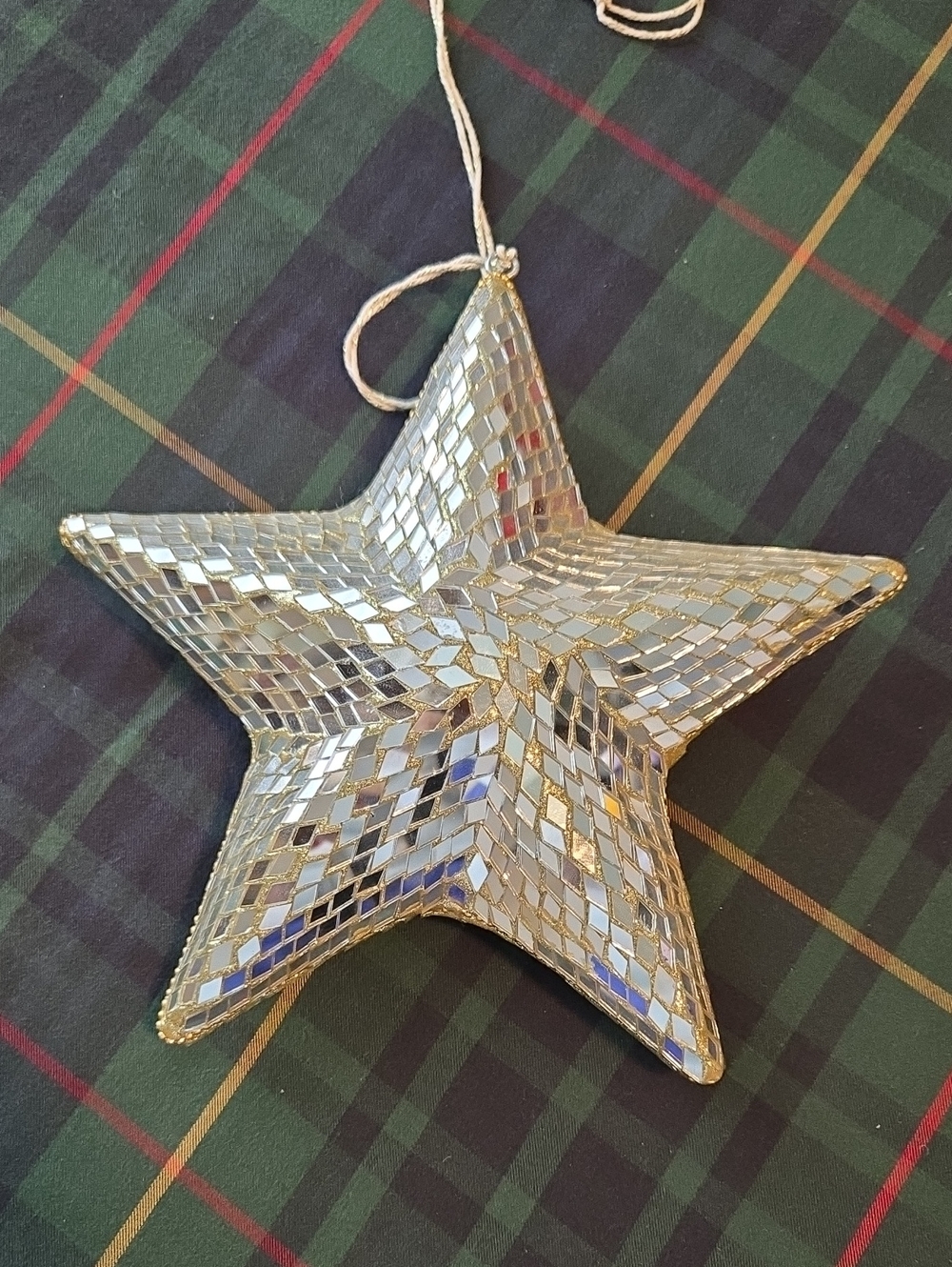 Silver Mosaic Star Holiday Ornament